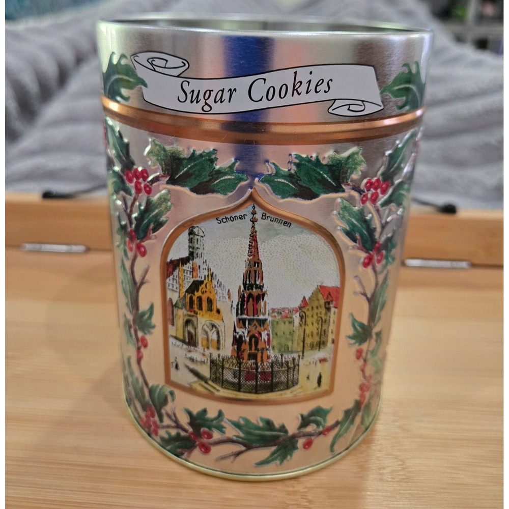 Henry Lambertz German Sugar Cookie Tin Christmas Embossed Scenes Collectible